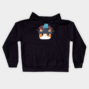 Turkey Hat Cat Kids Hoodie